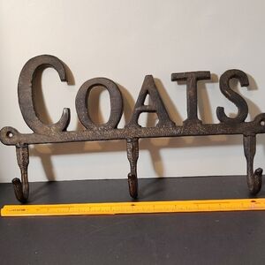 Rustic Cast Iron Brown Coat Hook Rack